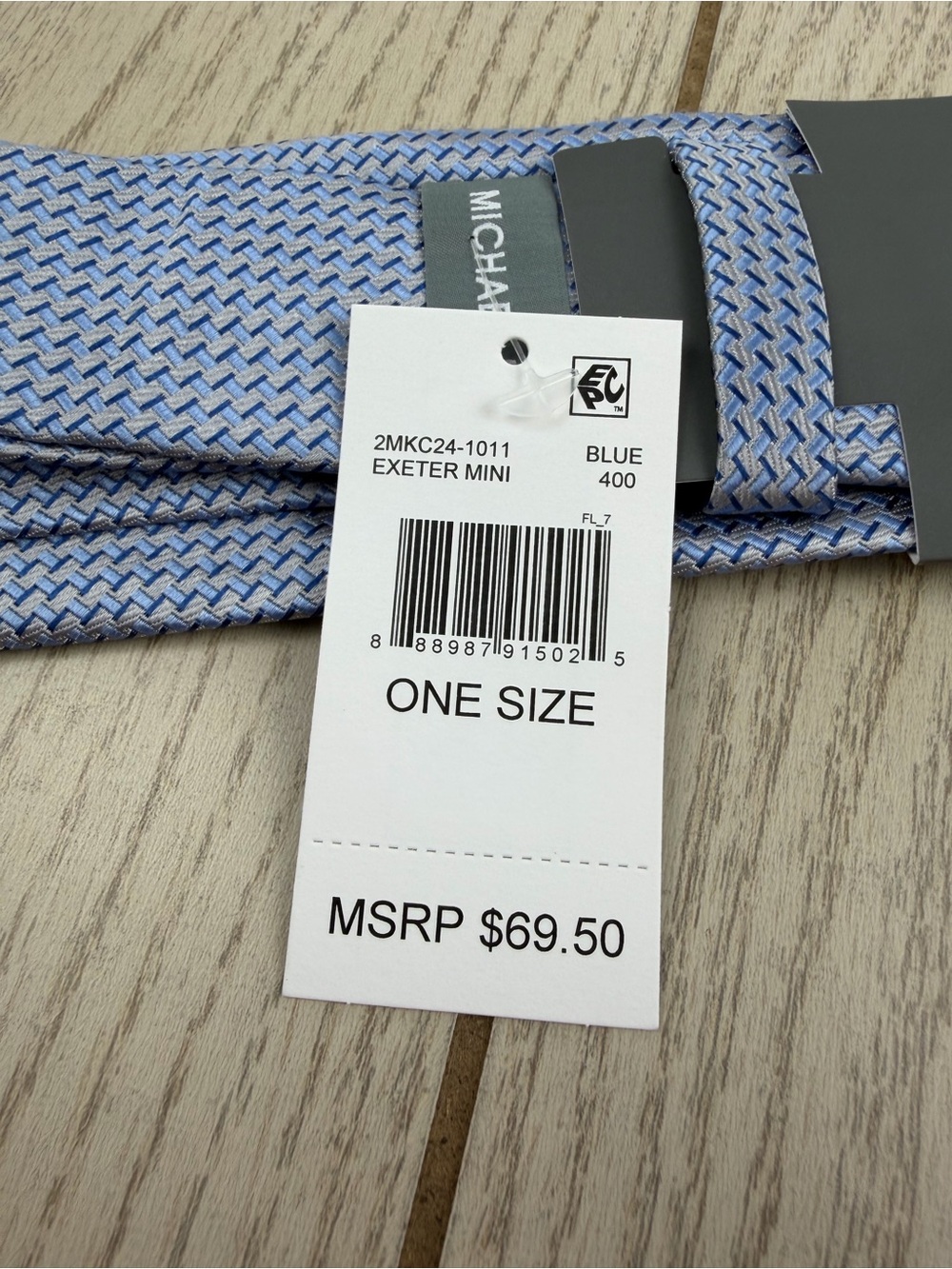 922 Michael Kors Tie Exeter Mini 400 Blue 2MKC24-1011 Silk Blend $69.50 - Picture 4 of 5